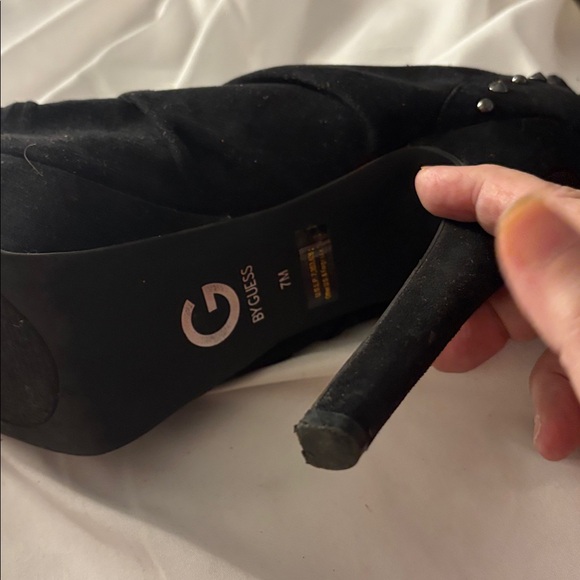 FINAL MARKDOWN Guess Black Peep-Toe Heeled Boots 7 - Picture 7 of 10